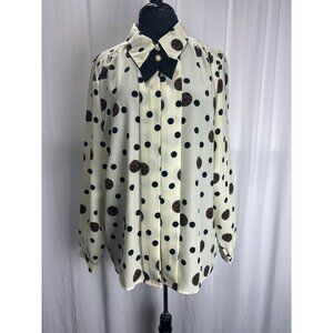 Retro Faux Tie Blouse